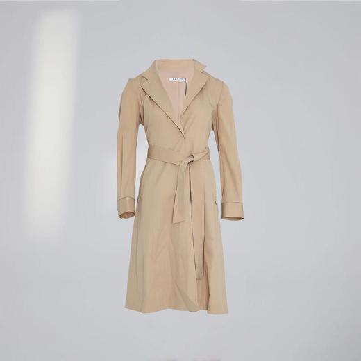 蓝地翻领收腰散摆中长款风衣BLWCF057000 商品图4