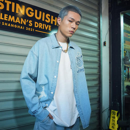 MISHKA长袖牛仔衬衫M21100220M 商品图3