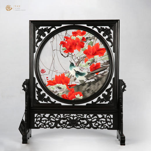 艷 湘绣 手工刺绣30cm双面绣石君原创中式摆件家居商务礼品 商品图1