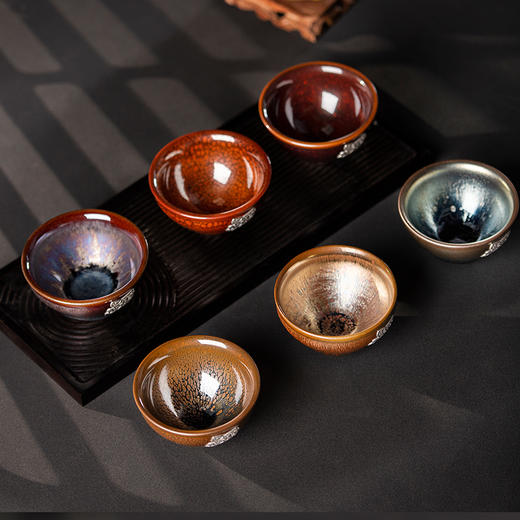 《福上福》银盏福缘珍品 建盏经典釉色 择一封装 足银福字贴花品茗杯 茶器复古送礼佳品 商品图2