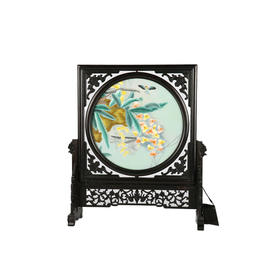 艷 湘绣 手工刺绣30cm双面绣石君原创中式摆件家居商务礼品