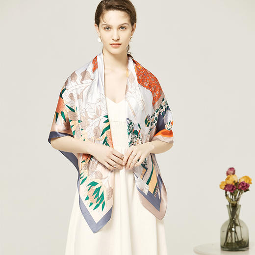 【服饰鞋包 】女士新款大方巾重磅16姆米真丝丝绸围巾 商品图1