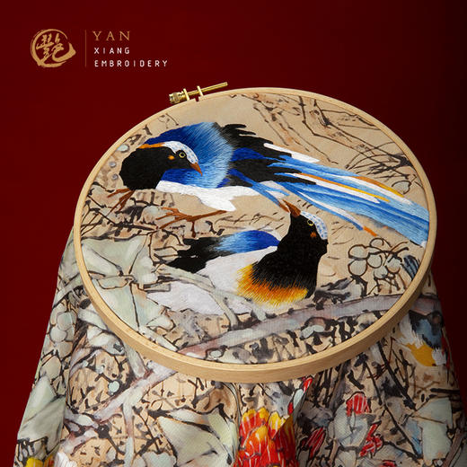 艶 湘绣 手工刺绣 真丝大方巾 丝巾 商品图1