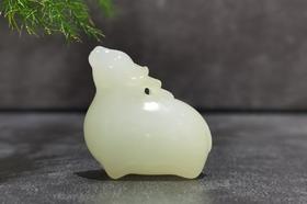 【御珠宫坊】羊脂白玉小鹿挂件