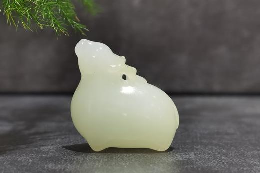 【御珠宫坊】羊脂白玉小鹿挂件 商品图0