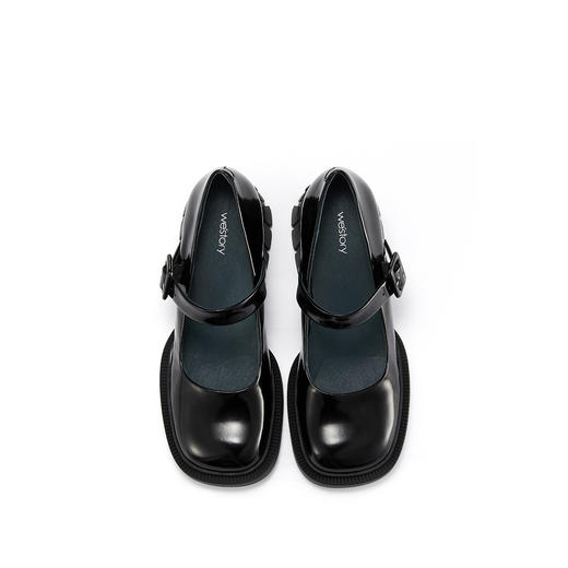 westory2022年春季新款小众设计感高跟玛丽珍鞋粗跟学院风单鞋复古高跟鞋小皮鞋S22AE54341 商品图5