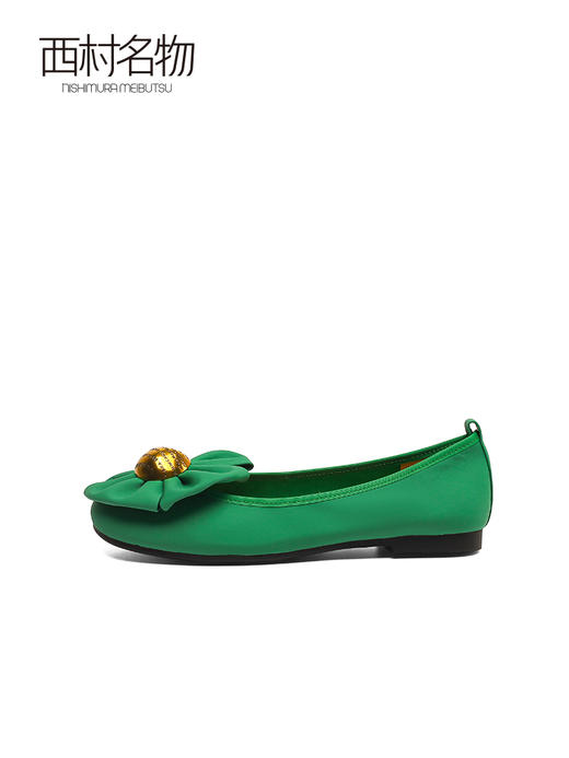 西村名物2022春季新款法式花朵浅口单鞋女复古小众设计皮鞋X22AE19061 商品图2