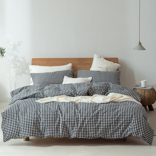 【经典款水洗棉套件】全棉水洗棉四件套全棉四件套格纹系列 商品图8