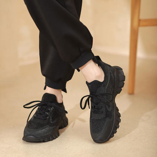 西村名物2022年春新款街头运动风厚底老爹鞋女休闲鞋T22AM19331 商品图2