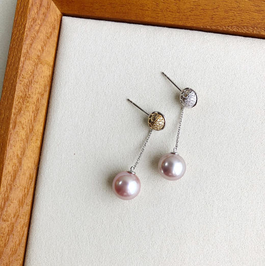 CHIC系列 18K镶钻石和淡水“爱迪生”珍珠 耳坠 商品图2