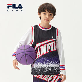 小斐乐儿童篮球背心2022夏季款男大童运动透气撞色针织背心K12B223101F