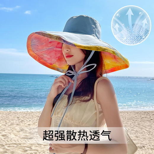 米黛洛渔夫帽女士夏季防紫外线太阳帽大帽檐遮阳帽子女防晒帽夏天 商品图5