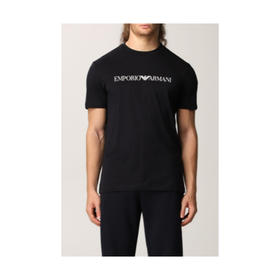 【一】EMPORIO ARMANI 阿玛尼 徽标T恤 男士圆领短袖T恤 深蓝 8N1TN5 1JPZZ 0974