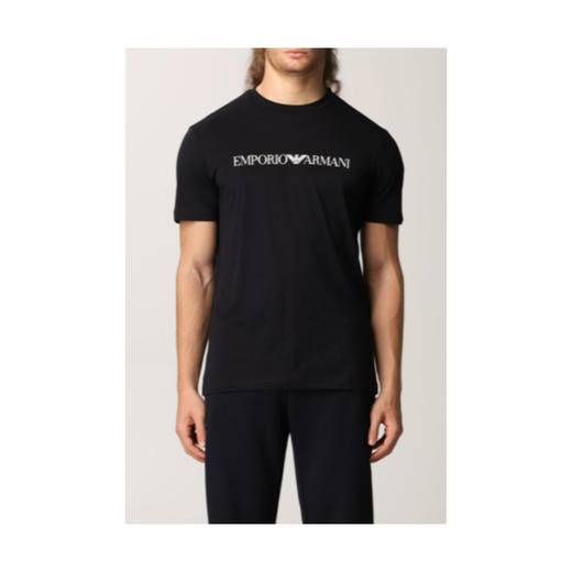 【一】EMPORIO ARMANI 阿玛尼 徽标T恤 男士圆领短袖T恤 深蓝 8N1TN5 1JPZZ 0974 商品图0