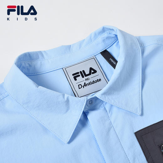 小斐乐儿童短袖衬衫男大童2022夏季新款拼接透气针织衬衫K12B224426F 商品图2
