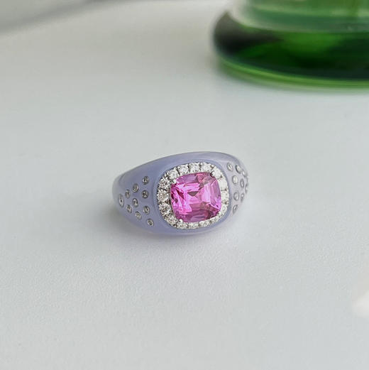 ONLY系列 18K镶玉髓、钻石和无烧粉色蓝宝石 戒指 商品图0