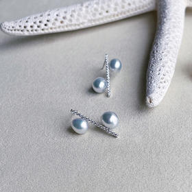 CHIC系列 18K钻石和南洋Keshi珍珠 耳钉