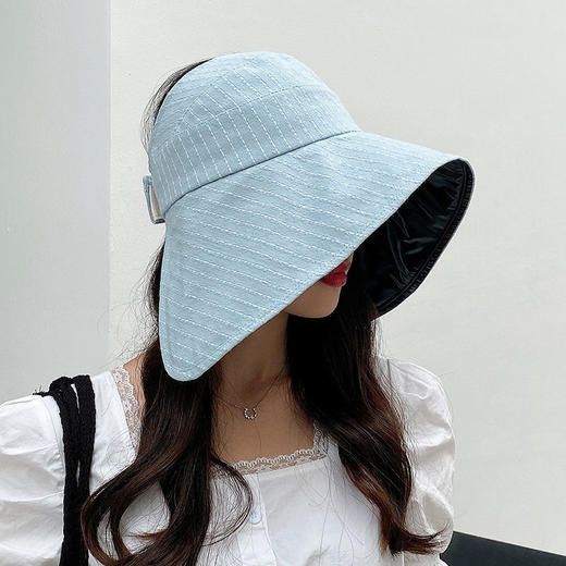 帽子女圆脸大脸显瘦夏季防晒新款百搭春夏渔夫帽空顶太阳帽子遮脸 商品图4