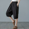 GYH  8098A棉麻松紧腰休闲时尚百搭显瘦纯色五分裤 商品缩略图2