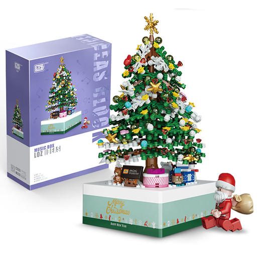LOZ 俐智 微钻小颗粒积木城堡拼装玩具智力女孩旋转3D立体圣诞节音乐盒动漫卡通礼品生日情人节礼物 1237圣诞树音乐盒 商品图4