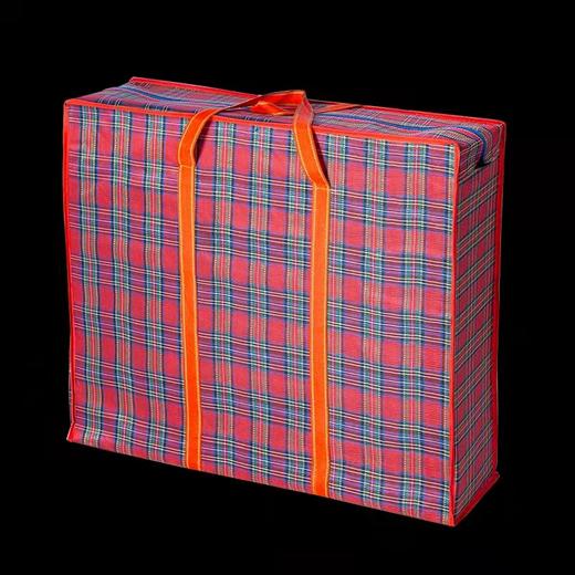 超大加厚收纳袋牛津格子编织袋棉被打包搬家特大容量无纺布手提行李袋78×63×23cm1个 商品图0