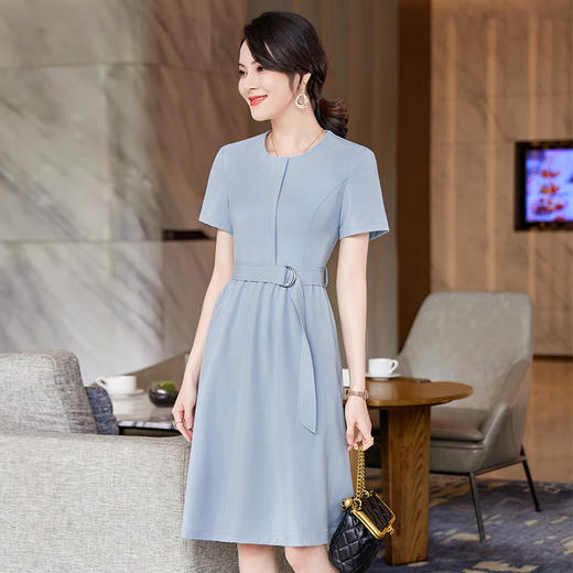 YQ-YZH2111春夏季韩版时尚气质中长款连衣裙女士修身高腰百褶裙西装打底裙 商品图0