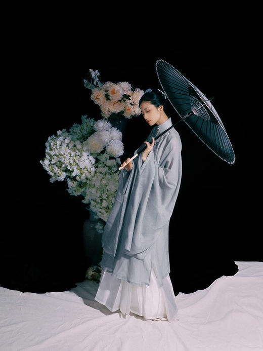 明镜台明制竖领大襟大袖衫正品原创春季汉服女中国风薄款 商品图2