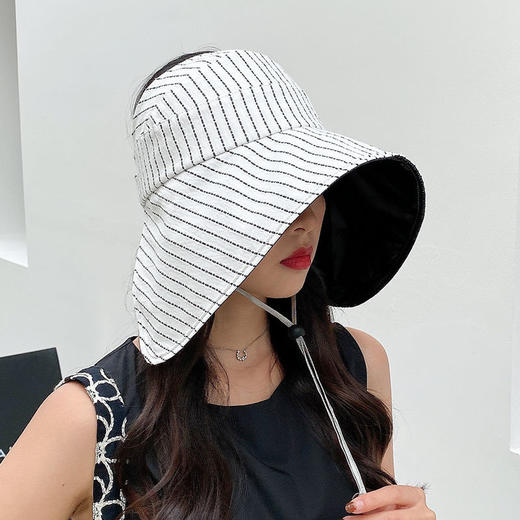 帽子女圆脸大脸显瘦夏季防晒新款百搭春夏渔夫帽空顶太阳帽子遮脸 商品图2