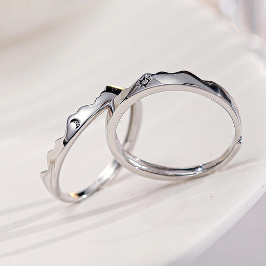 【日月山海对戒】Fanci范琦银饰轻奢情侣对戒 下单赠精美礼盒 顺丰空运+运费险 商品图2