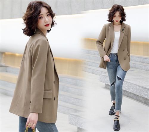 遮肉显瘦，时尚双排扣西装外套HR-XMYR9022 商品图3