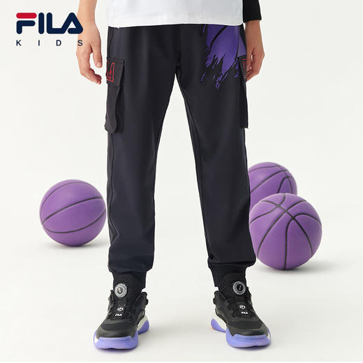 小斐乐儿童工装长裤2022夏季新款潮洋气男大童休闲运动裤子K12B223603F 商品图0