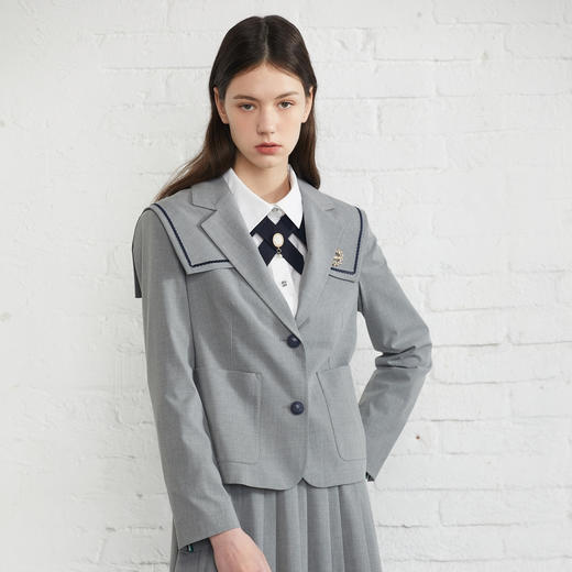 Teenie Weenie小熊22春季新款海军领学院风JK制服短裤西装外套TTJK222301P 商品图0