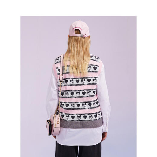 TeenieWeenie小熊2022春季新款V领针织衫背心马甲女甜美外穿内搭TTKN221202T 商品图3