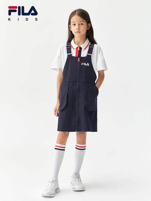 小斐乐儿童连衣裙2022夏季新款女大童时尚休闲背带裙K12G221317F 商品图3