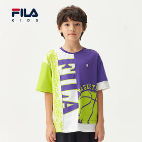 小斐乐儿童短袖T恤2022年夏季新款中大童男童运动透气上衣K12B223103F