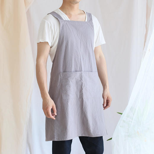【简约围裙-男女通用款】简约家居围裙纯色免系套头设计纯棉质感 商品图3