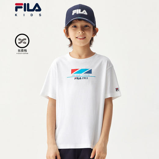 小斐乐儿童短袖T恤2022夏季新款男大童时尚薄款透气运动T恤K12B221118F 商品图0