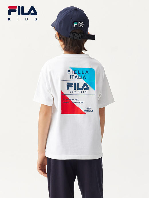 小斐乐儿童短袖T恤2022夏季新款男大童时尚薄款透气运动T恤K12B221118F 商品图1