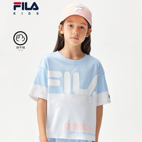 小斐乐童装儿童T恤2022夏季女童宽松透气运动T恤K12G221117F