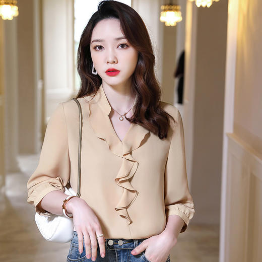 YQ-XXN22601夏季新款韩版时尚衬衣女式职业装中袖衬衫写字楼白领文员工作服 商品图2