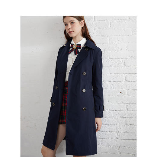 TeenieWeenie小熊22春新女款通勤气质中长款风衣TTJT221201P 商品图3