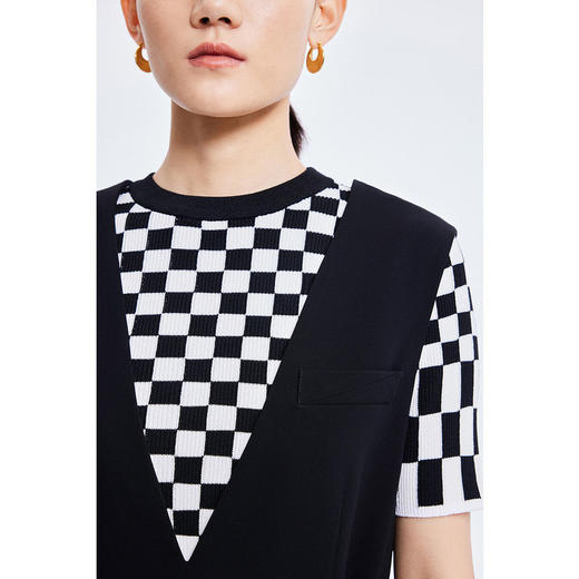 LILY2022夏新款女装时尚优雅V领洋气小黑裙连衣裙女122200C7117 商品图3