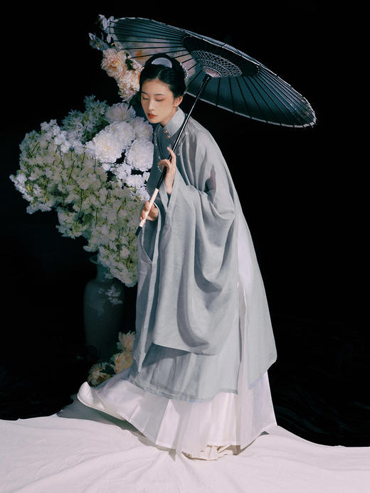 明镜台明制竖领大襟大袖衫正品原创春季汉服女中国风薄款 商品图1