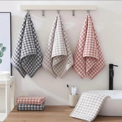 日式无印毛巾全棉良品格纹毛巾浴巾 A-4355 商品图9