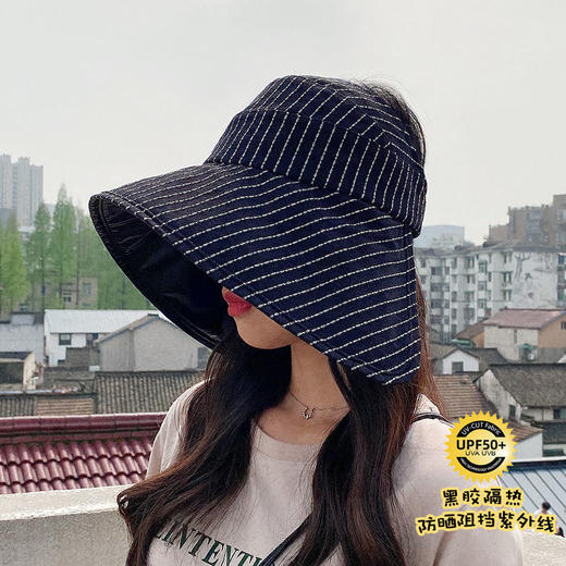 帽子女圆脸大脸显瘦夏季防晒新款百搭春夏渔夫帽空顶太阳帽子遮脸 商品图1