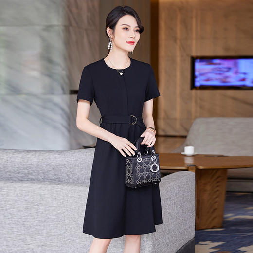 YQ-YZH2111春夏季韩版时尚气质中长款连衣裙女士修身高腰百褶裙西装打底裙 商品图2