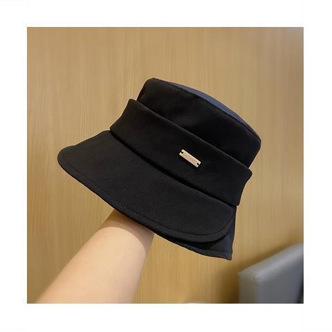 2022网红渔夫帽子女春夏韩版百搭日系贴标盆帽潮可折叠防晒遮阳帽 商品图1