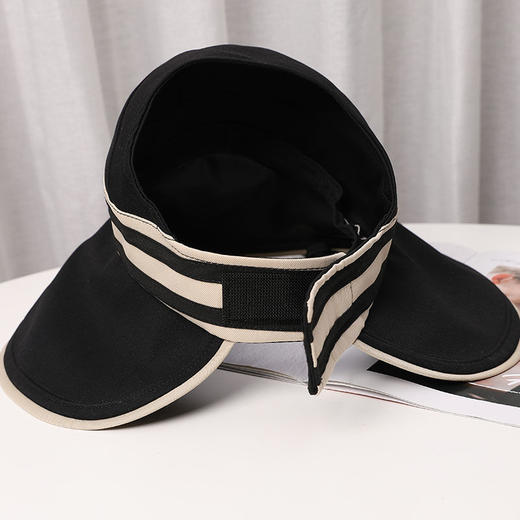 帽子女夏新款黑胶防晒空顶帽户外防紫外线大檐遮全脸遮阳帽太阳帽 商品图7