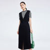 LILY2022夏新款女装时尚优雅V领洋气小黑裙连衣裙女122200C7117 商品缩略图2