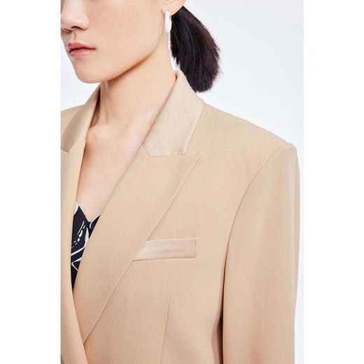 LILY2022夏新款女装气质纯色通勤款舒适醋酸西装外套122200c2144 商品图3
